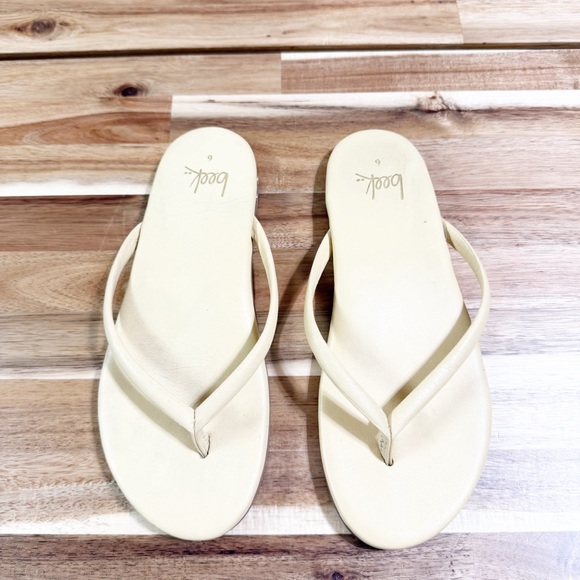 Beek Sunbeam Flip Flop Leather Flat Thong Sandals in Glow Pale Yellow size 6 - Picture 7 of 14